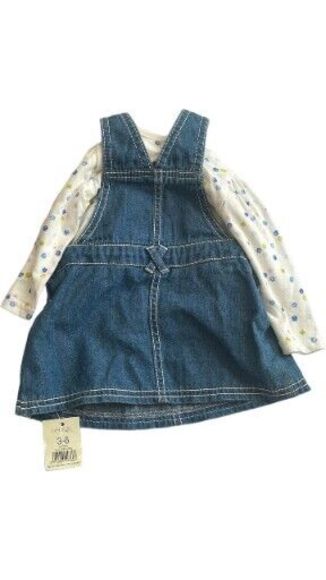 Baby Girls Denim Pinafore Dress - Picture 2 of 3